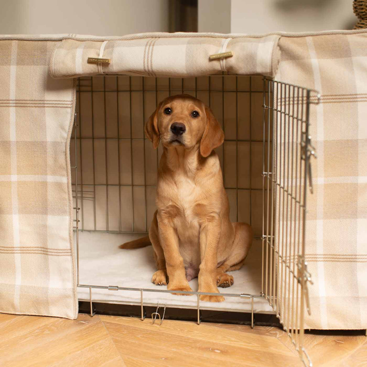 Dog Crate Cover in Balmoral Natural Tweed, view 2