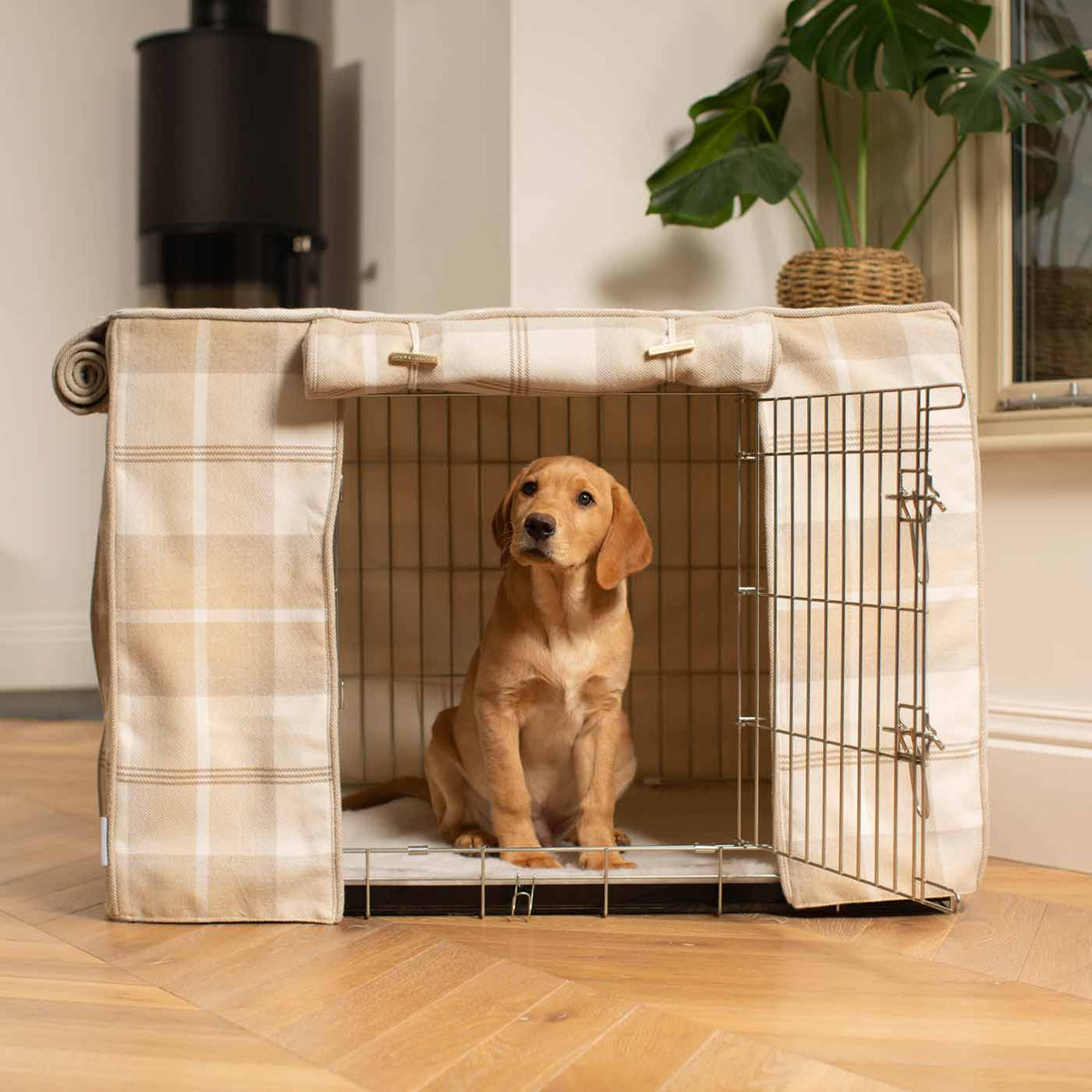 Dog Crate Cover in Balmoral Natural Tweed