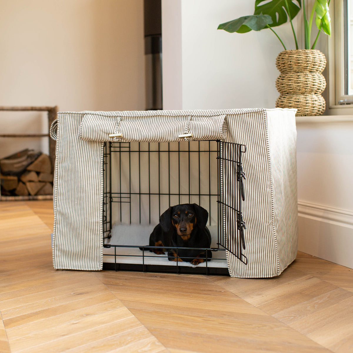 Dog Crate Cover in Regency Stripe, view 3