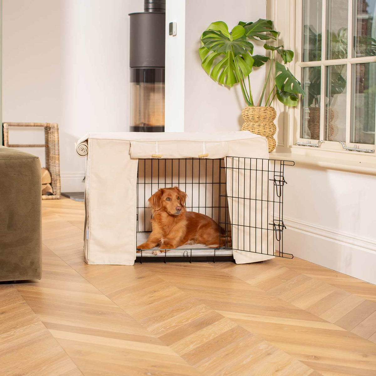 Dog Crate Cover In Savanna Bone, view 8