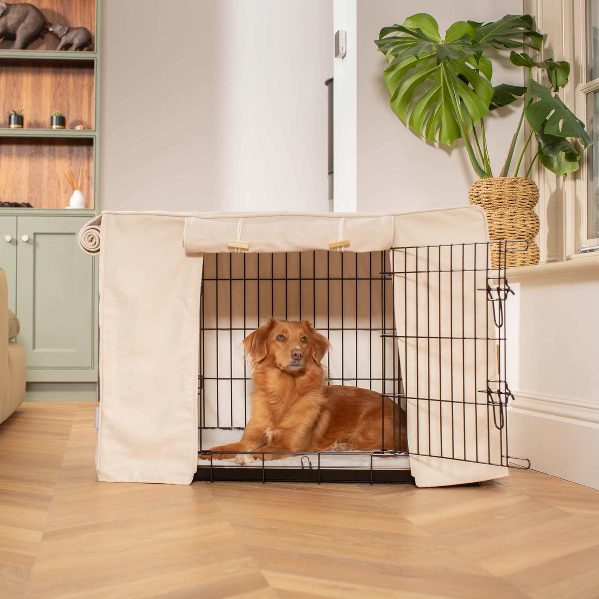 Dog Crate Cover In Savanna Bone, view 9