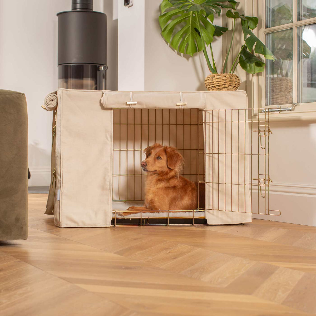 Dog Crate Cover In Savanna Bone