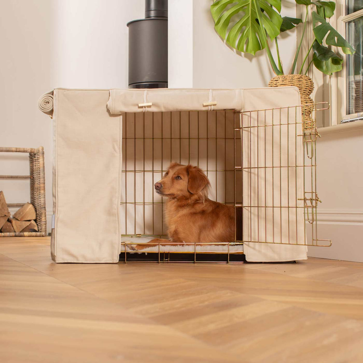 Dog Crate Cover In Savanna Bone, view 3
