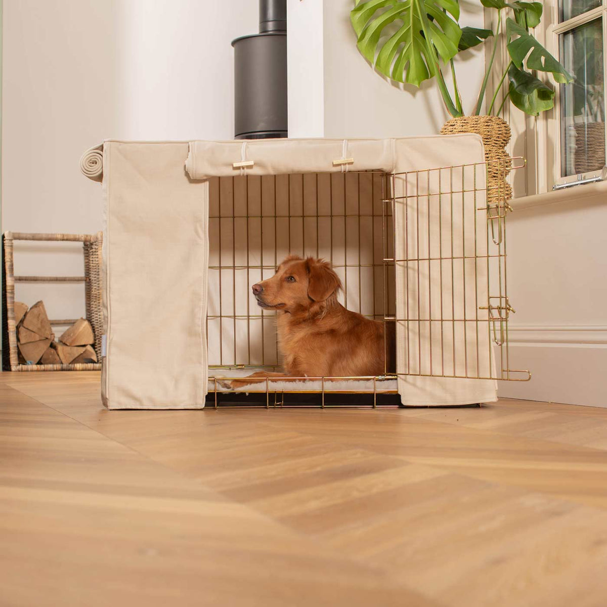 Dog Crate Cover In Savanna Bone, view 2