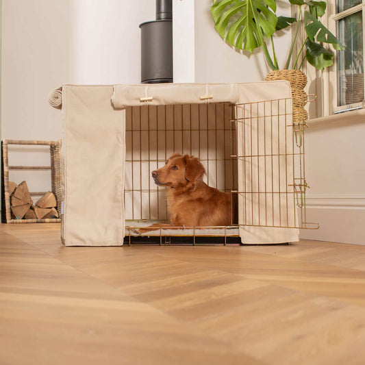 Dog Crate with Crate Cover in Savanna Bone