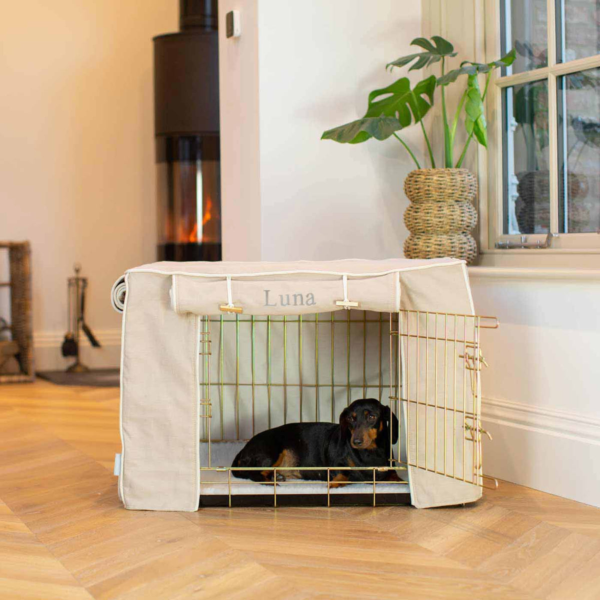 Dog Crate Cover In Savanna Oatmeal, view 9