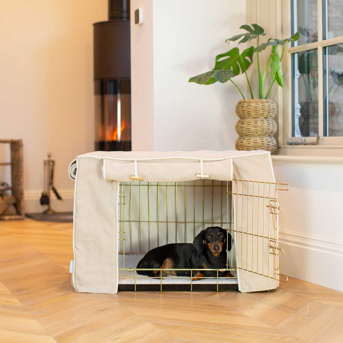 Dog Crate Cover In Savanna Oatmeal, view 7