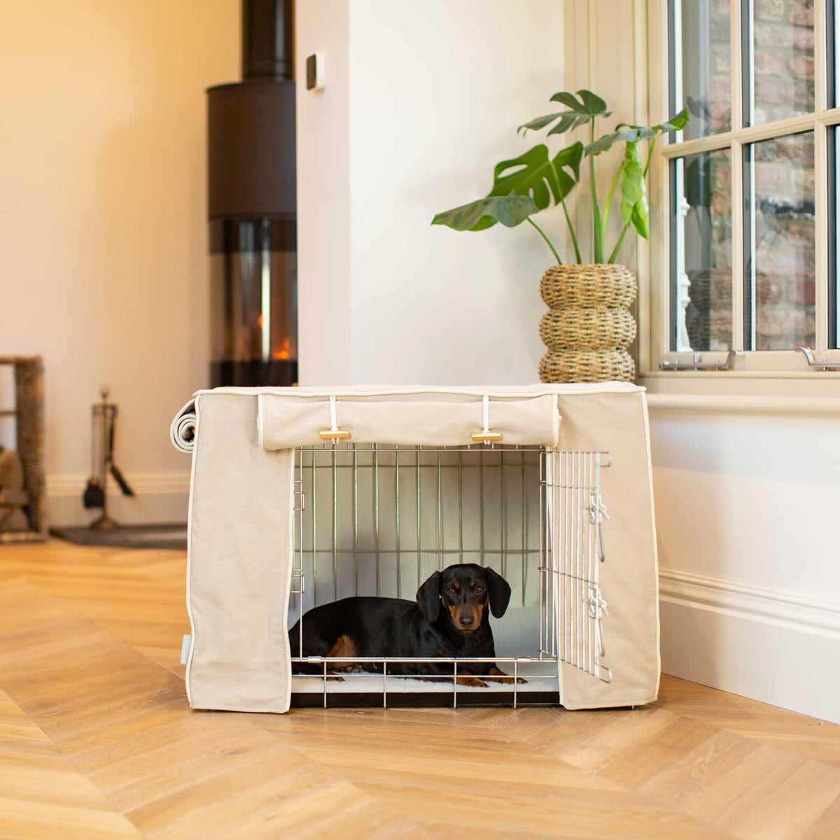 Dog Crate Cover In Savanna Oatmeal