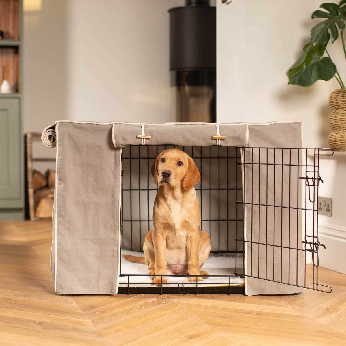 Dog Crate with Crate Cover in Savanna Stone, view 4