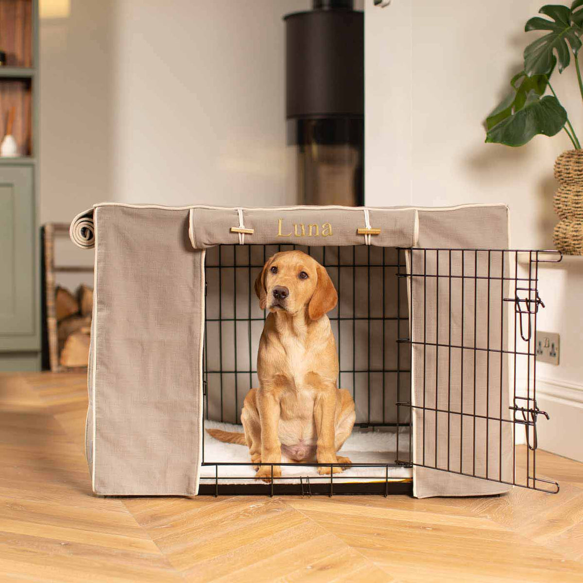 Dog Crate Cover In Savanna Stone, view 5