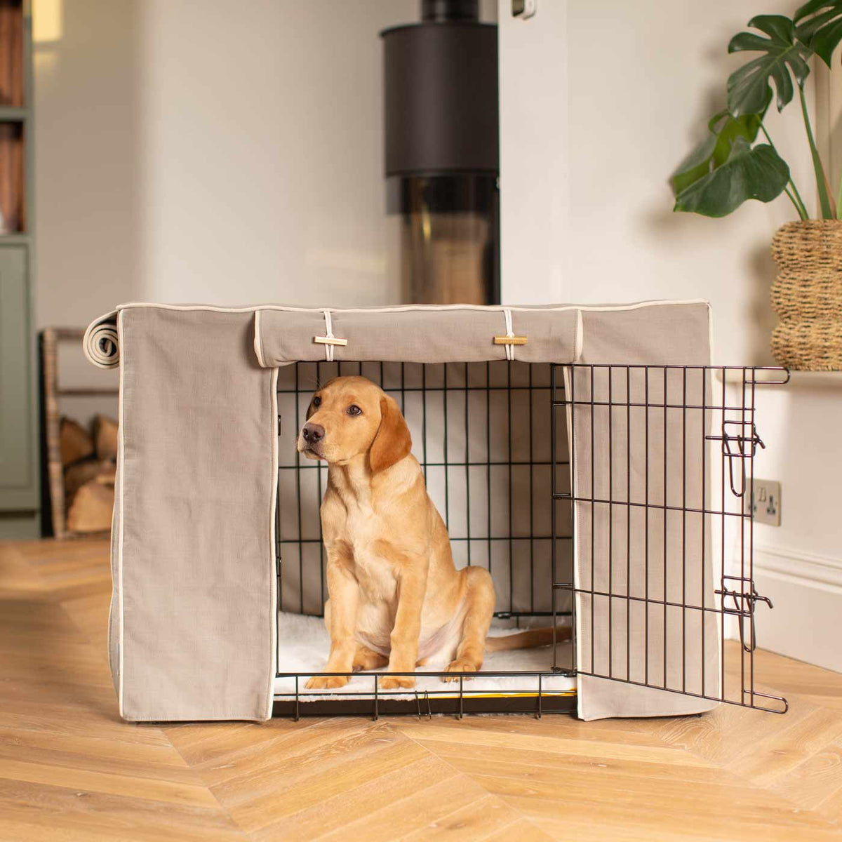 Dog Crate Cover In Savanna Stone, view 4