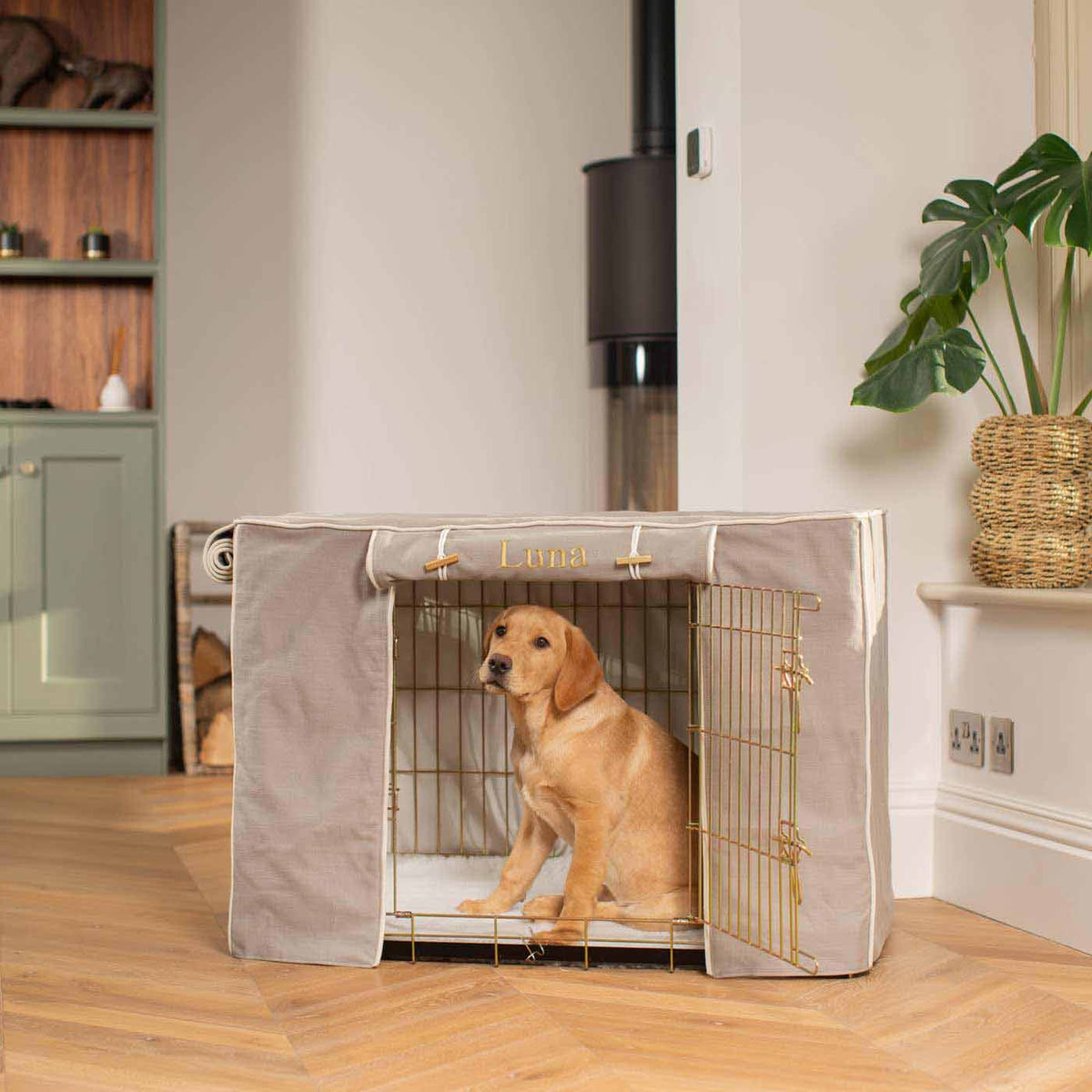 Dog Crate Cover In Savanna Stone, view 8