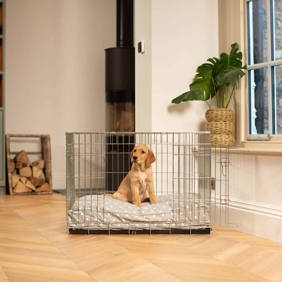 Dog Cushion in Grey Spot, view 10