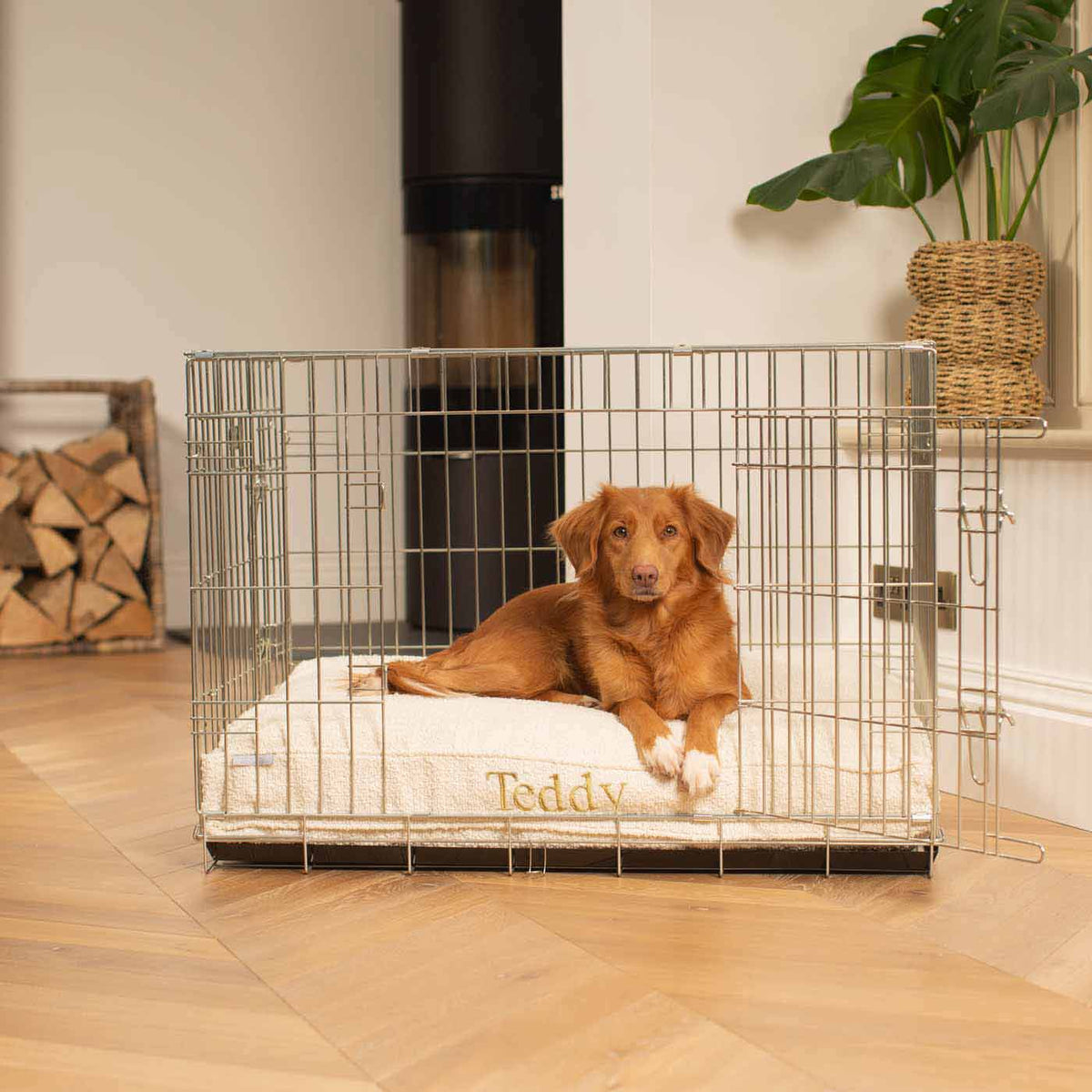 Dog Cushion in Ivory Bouclé, view 7