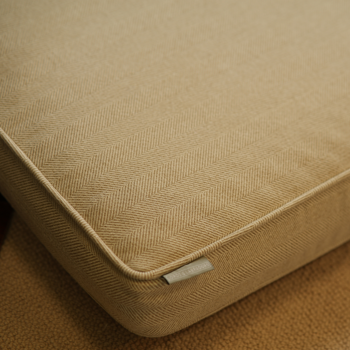 Dog Cushion in Natural Herringbone Tweed, view 20