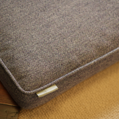 Dog Cushion in Pewter Herringbone Tweed, view 13