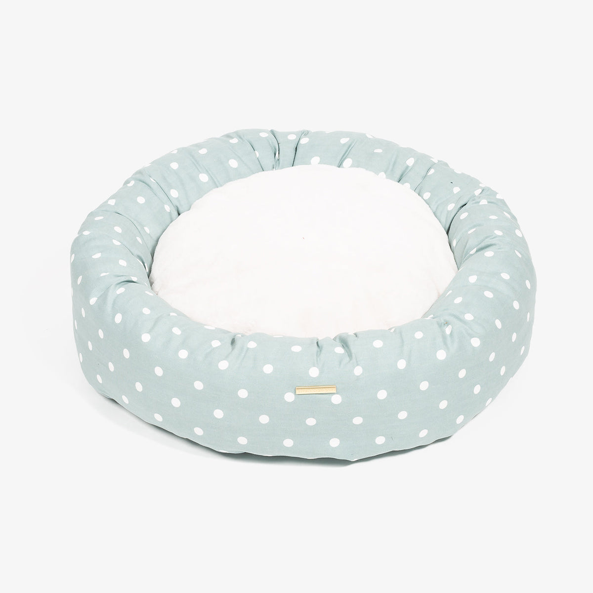 Donut Bed With Removable Covers in Duck Egg Spot, view 8