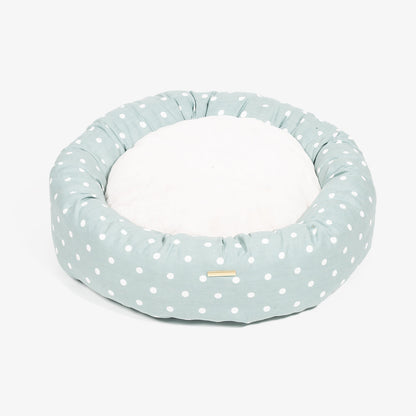 Donut Bed With Removable Covers in Duck Egg Spot, view 8
