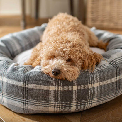 Donut Bed With Removable Covers in Balmoral Dove Grey Tweed, view 3
