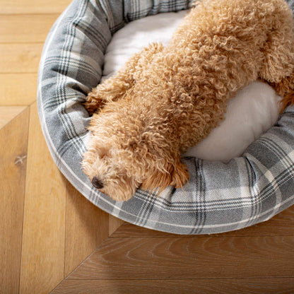 Donut Bed With Removable Covers in Balmoral Dove Grey Tweed, view 4