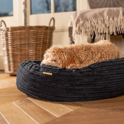 Donut Bed With Removable Covers in Navy Essentials Plush, view 3