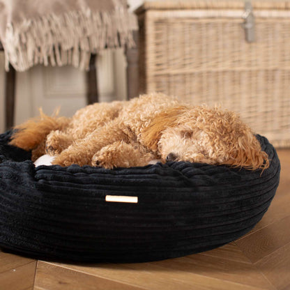 Donut Bed With Removable Covers in Navy Essentials Plush, view 4