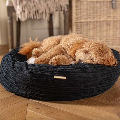 Donut Bed With Removable Covers in Navy Essentials Plush, view 2