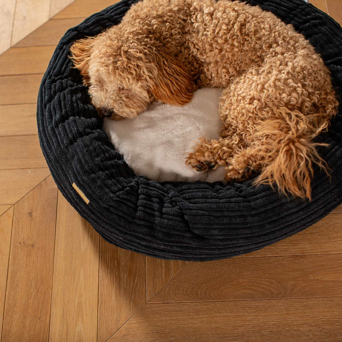 Donut Bed With Removable Covers in Navy Essentials Plush, view 5