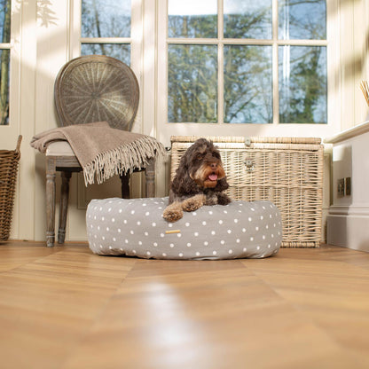 Donut Bed With Removable Covers in Grey Spot, view 2