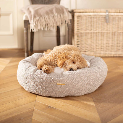 Donut Bed With Removable Covers in Mink Bouclé, view 6