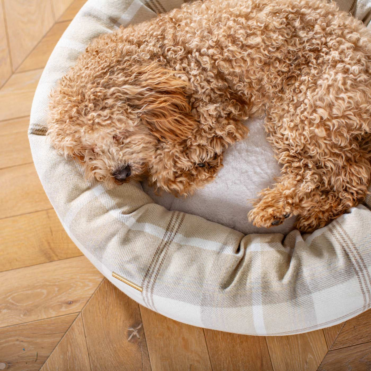 Donut Bed With Removable Covers in Balmoral Natural Tweed