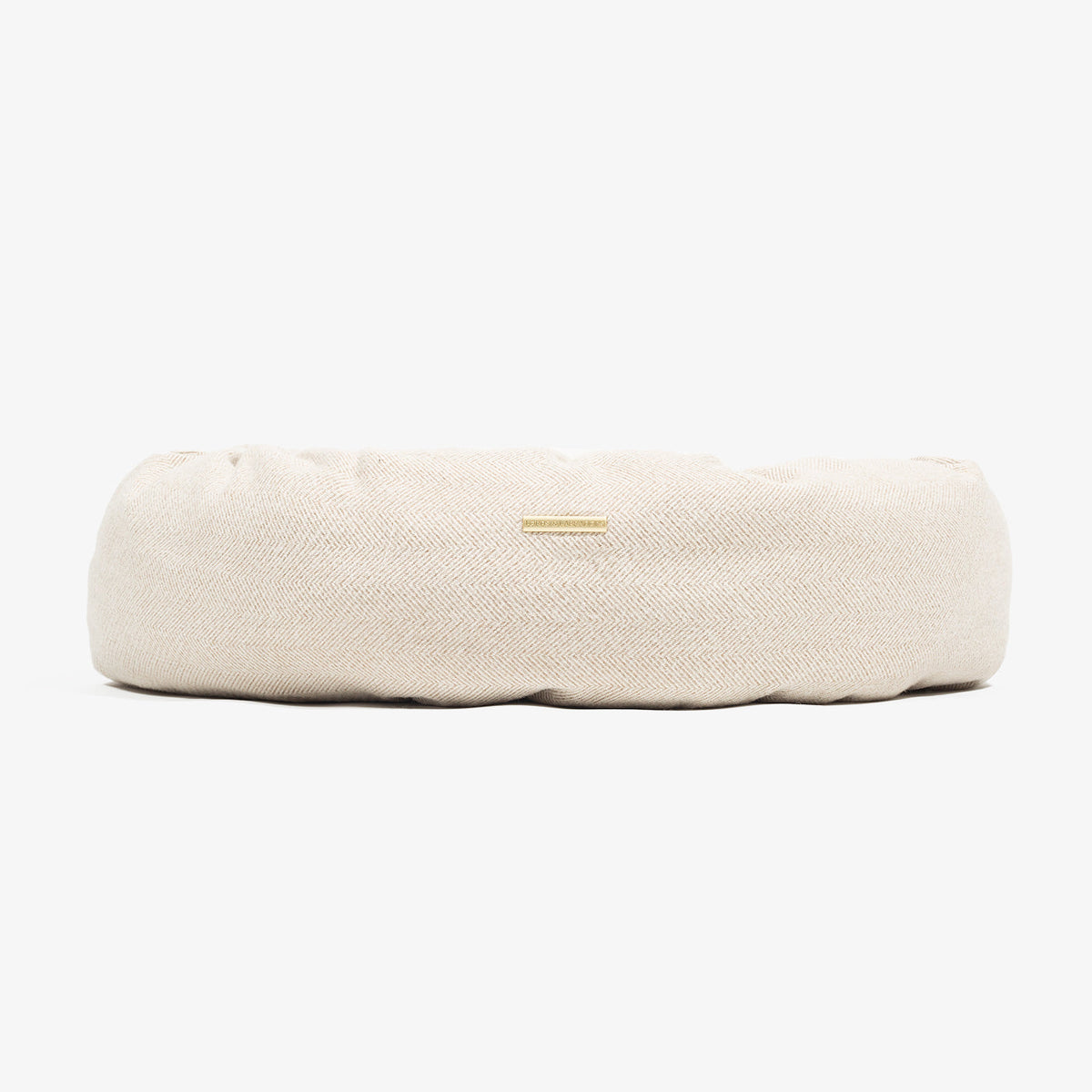 Donut Bed With Removable Covers in Natural Herringbone Tweed, view 9
