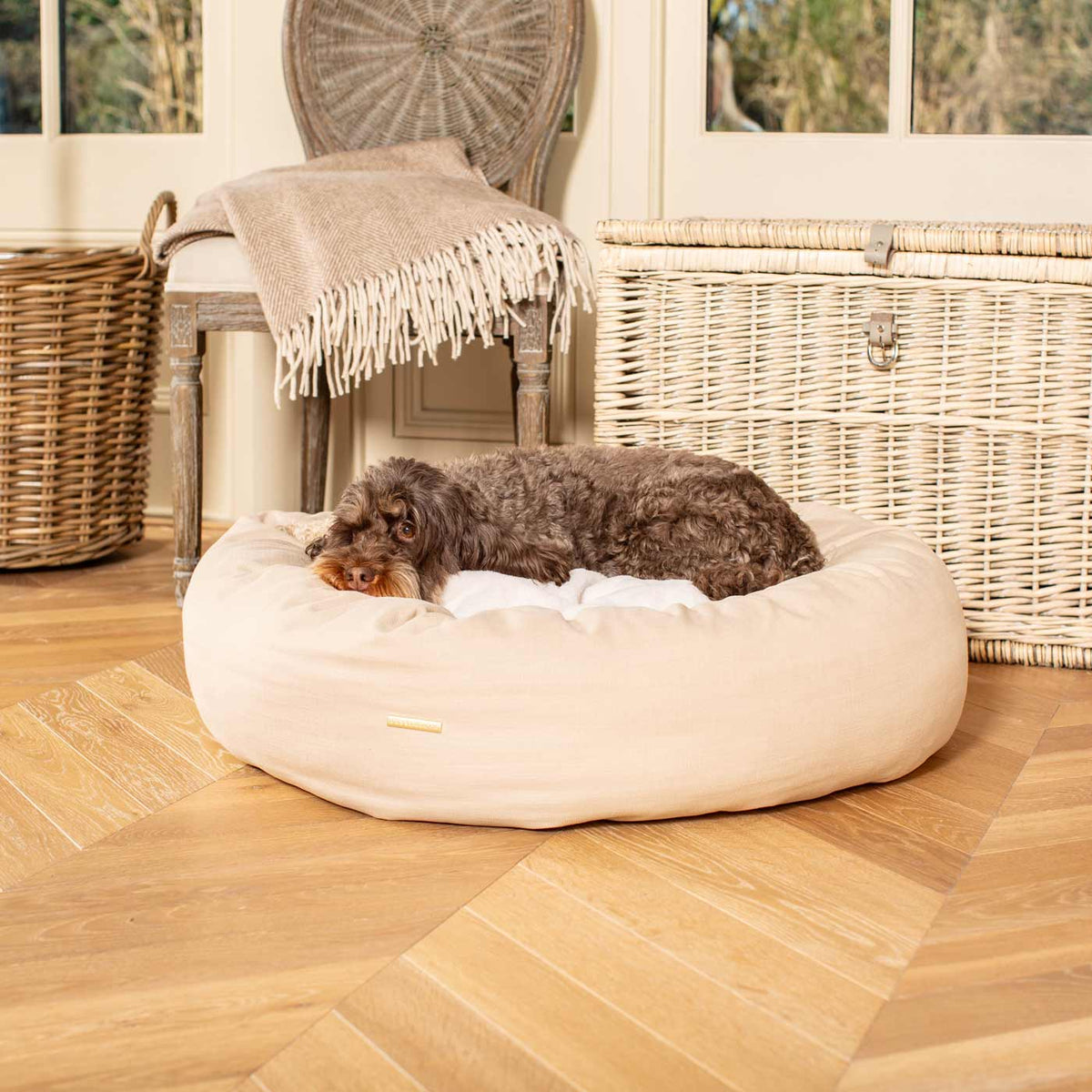 Donut Bed With Removable Covers in Savanna Oatmeal, view 2