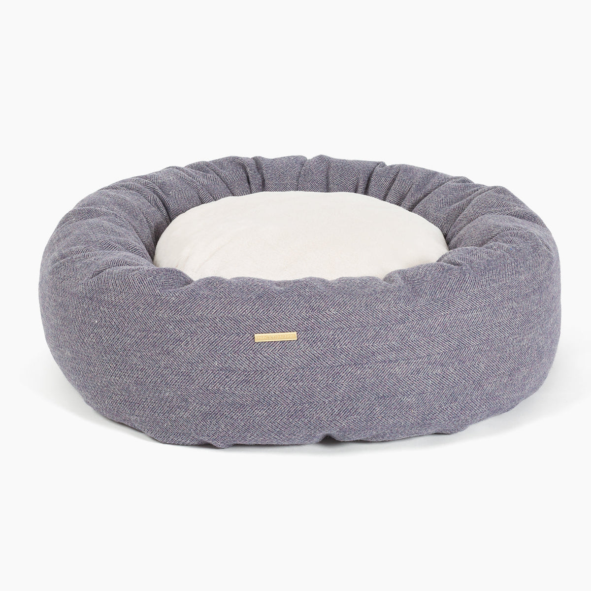 Donut Bed With Removable Covers in Oxford Herringbone Tweed, view 5