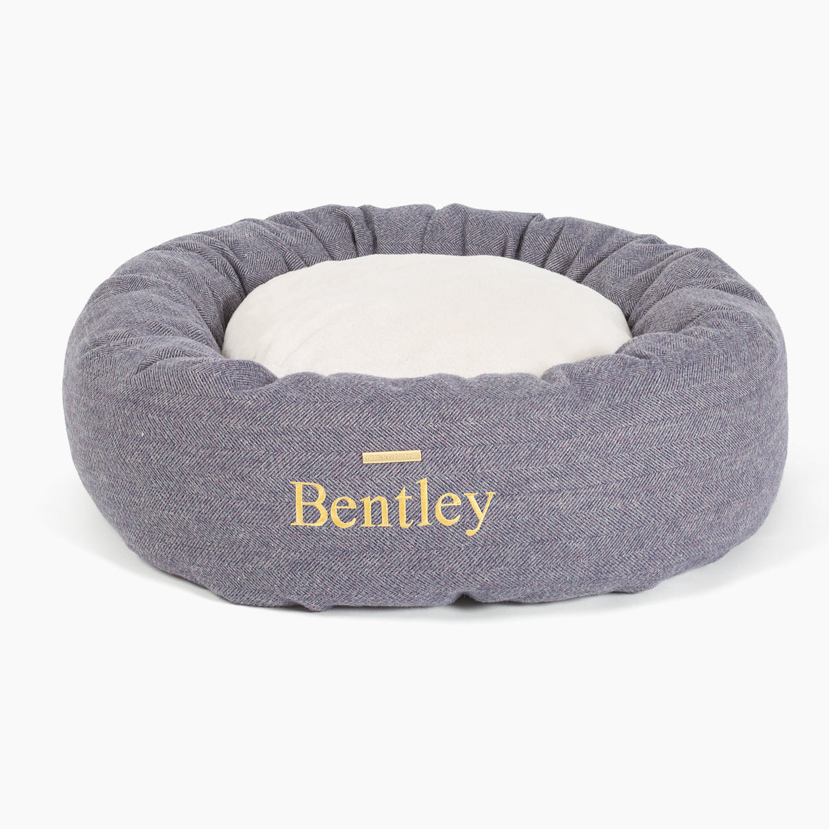 Donut Bed With Removable Covers in Oxford Herringbone Tweed, view 7