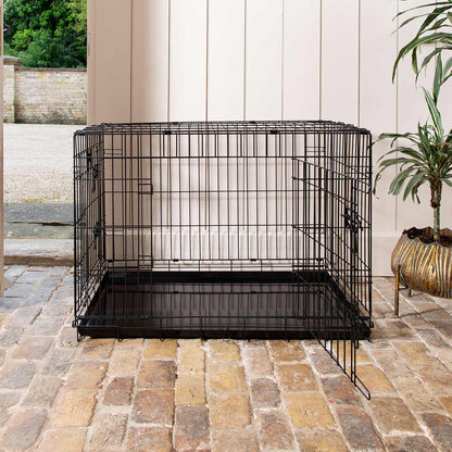 Heavy Duty Deluxe Dog Crate in Black
