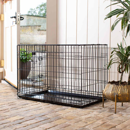 Heavy Duty Deluxe Dog Crate in Black, view 3