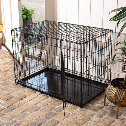 Heavy Duty Deluxe Dog Crate in Black, view 5