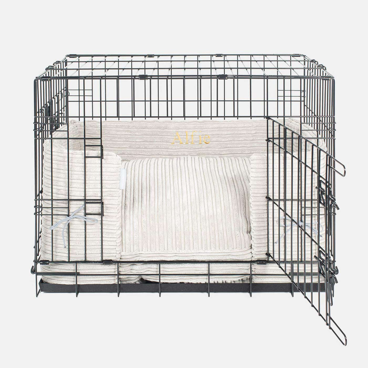 Dog Crate Bumper in Light Grey Essentials Plush, view 4