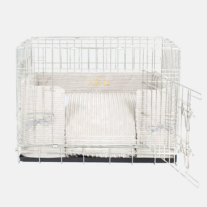 Dog Crate Bumper in Light Grey Essentials Plush, view 5