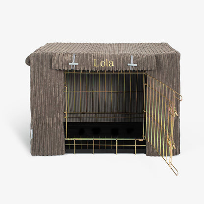 Dog Crate Cover in Dark Grey Essentials Plush, view 3