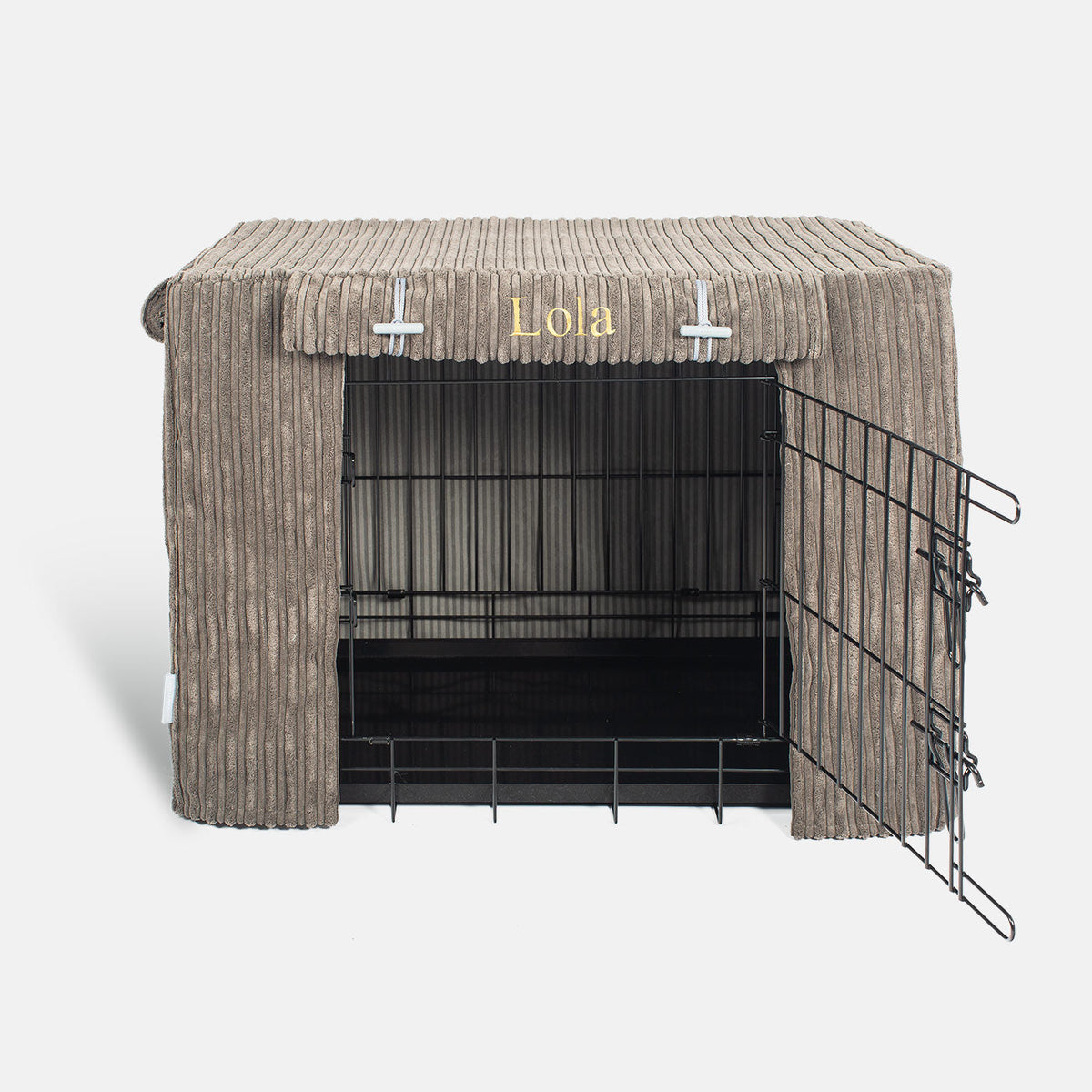 Dog Crate Cover in Dark Grey Essentials Plush, view 4