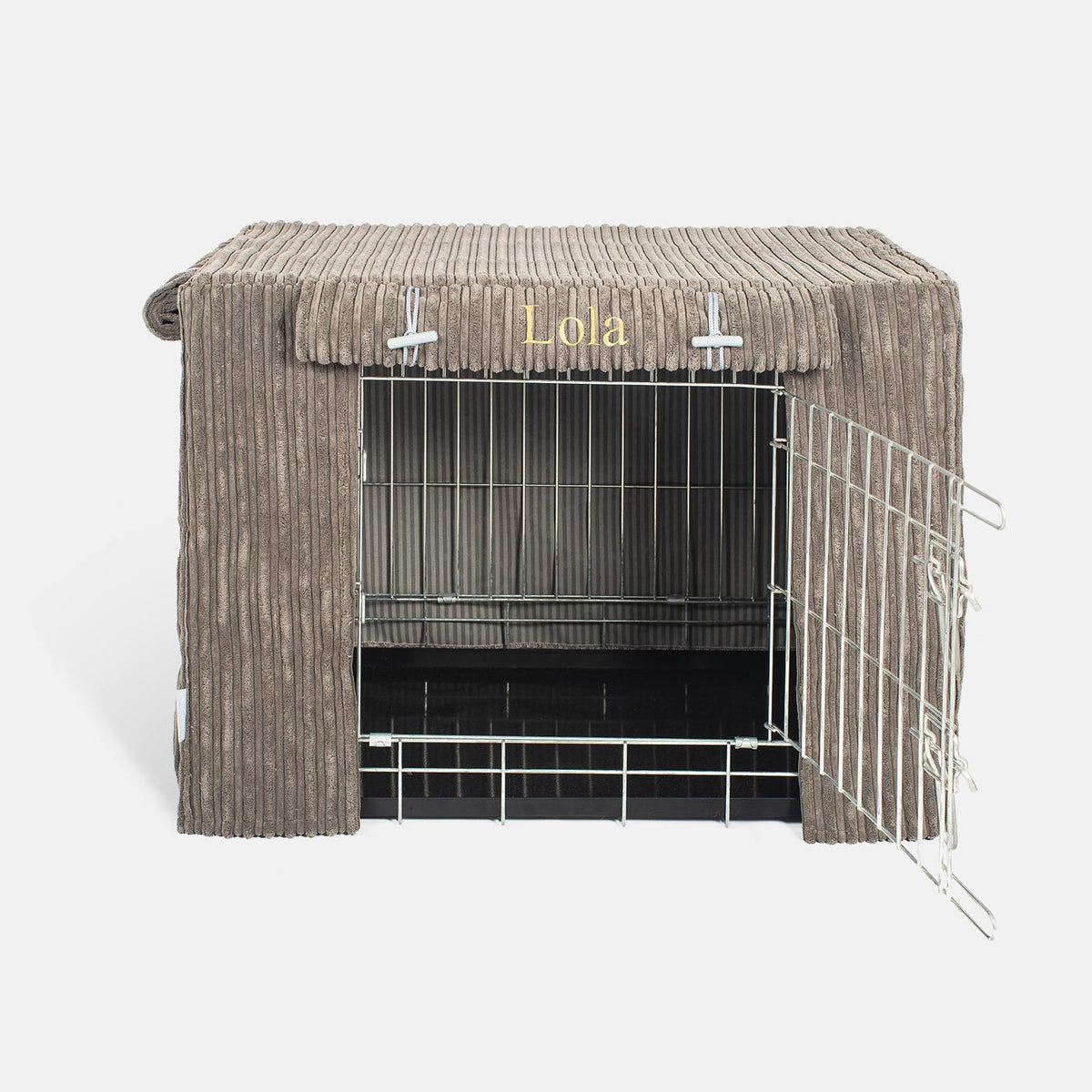 Dog Crate Cover in Dark Grey Essentials Plush, view 5