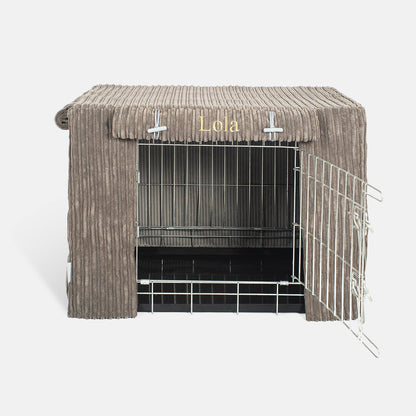 Dog Crate Cover in Dark Grey Essentials Plush, view 5