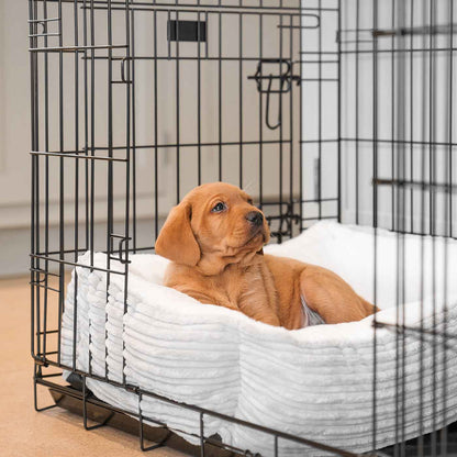 Cosy & Calming Puppy Crate Bed With Removable Covers in Light Grey Essentials Plush, view 3