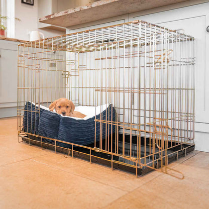 Cosy & Calming Puppy Crate Bed With Removable Covers in Navy Essentials Plush, view 3