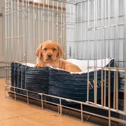 Cosy & Calming Puppy Crate Bed With Removable Covers in Navy Essentials Plush, view 4