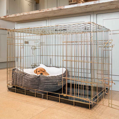 Cosy & Calming Puppy Crate Bed With Removable Covers in Dark Grey Essentials Plush, view 3
