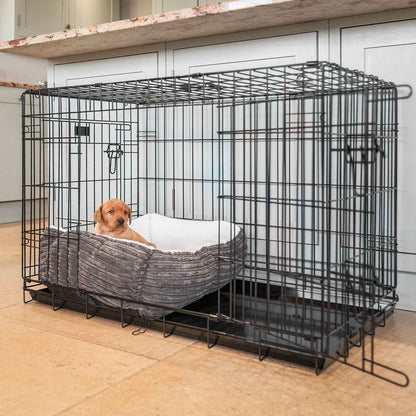 Cosy & Calming Puppy Crate Bed With Removable Covers in Dark Grey Essentials Plush, view 4