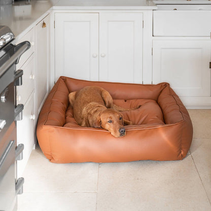 Box Bed With Removable Covers in Rhino Tough Ember Faux Leather, view 3
